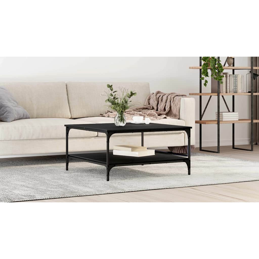 Coffee Table Black oak 80 x 80 x 40 cm Engineered Wood