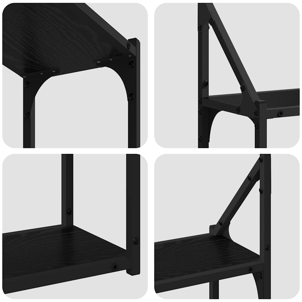 Wall Shelf with Shelf Black oak 60 x 21 x 51 cm Engineered Wood