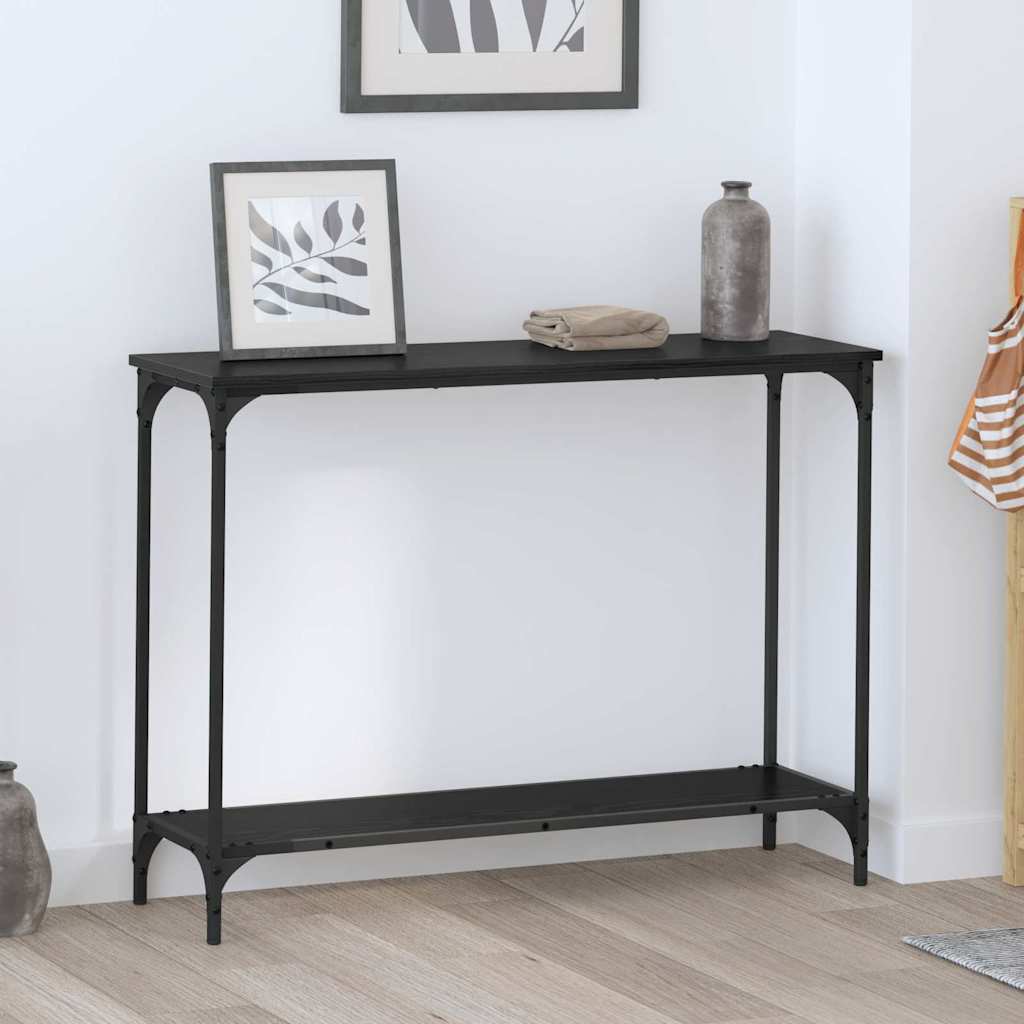 Console Table Black oak 101 x 30.5 x 75 cm Engineered wood
