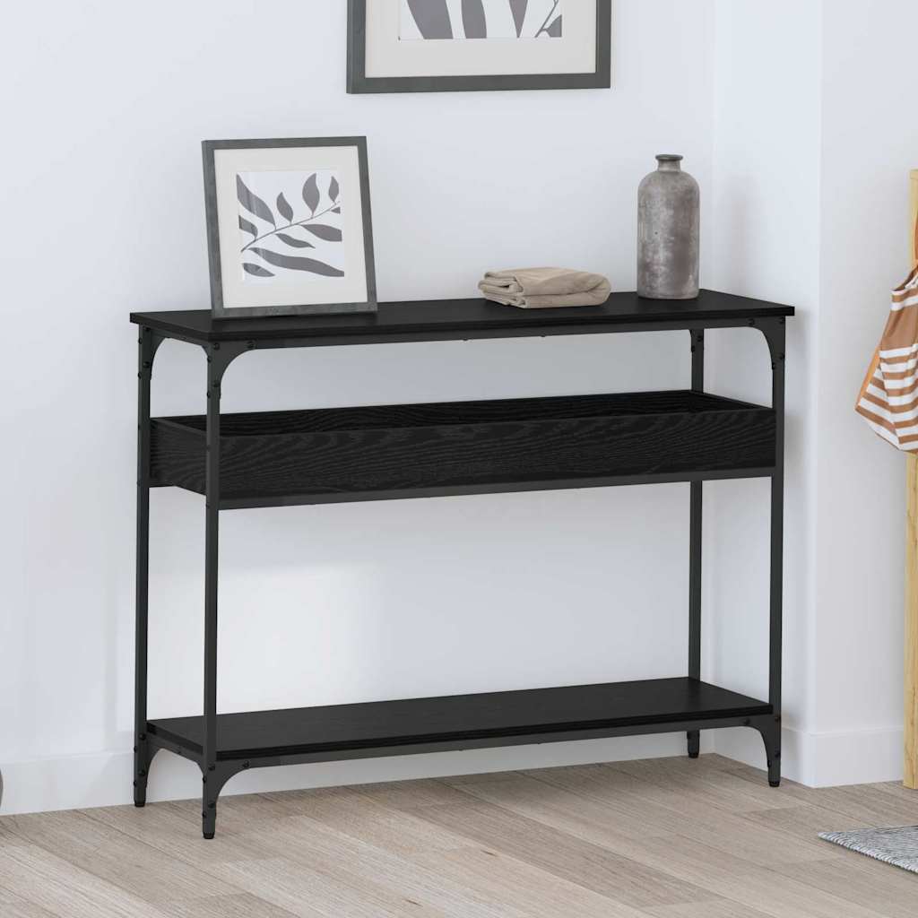 Console Table Black oak 100 x 29 x 75 cm Engineered wood