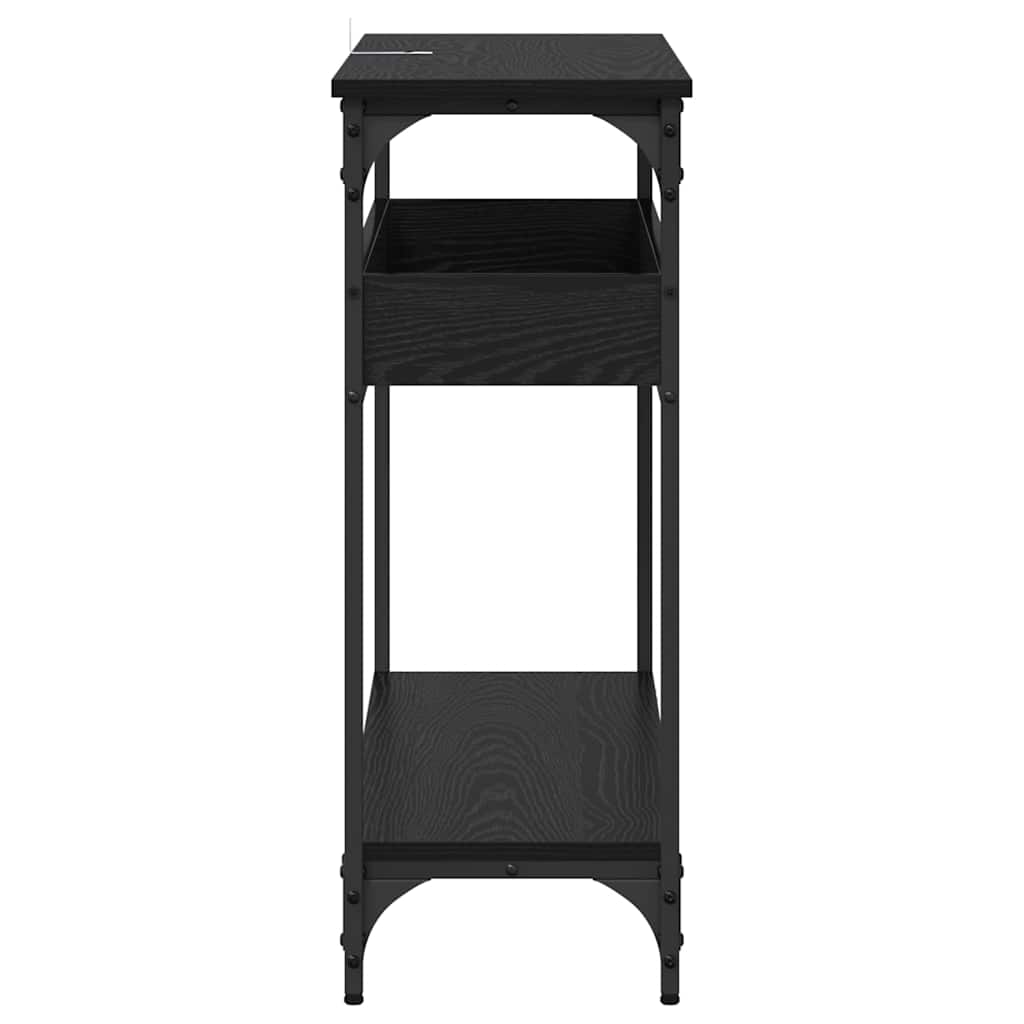 Console Table Black oak 100 x 29 x 75 cm Engineered wood