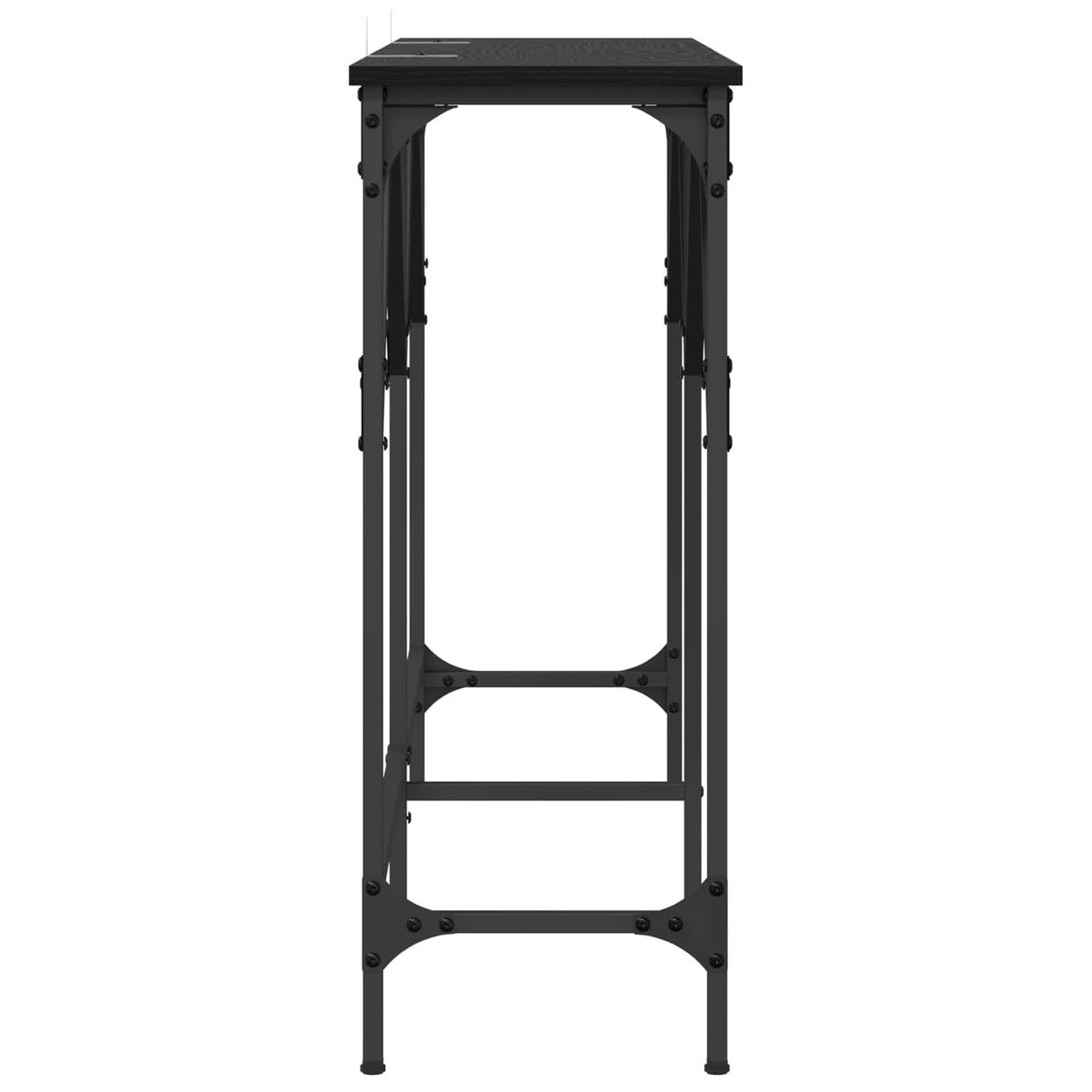 Console Table Black Oak 140 x 29 x 75 cm Engineered Wood