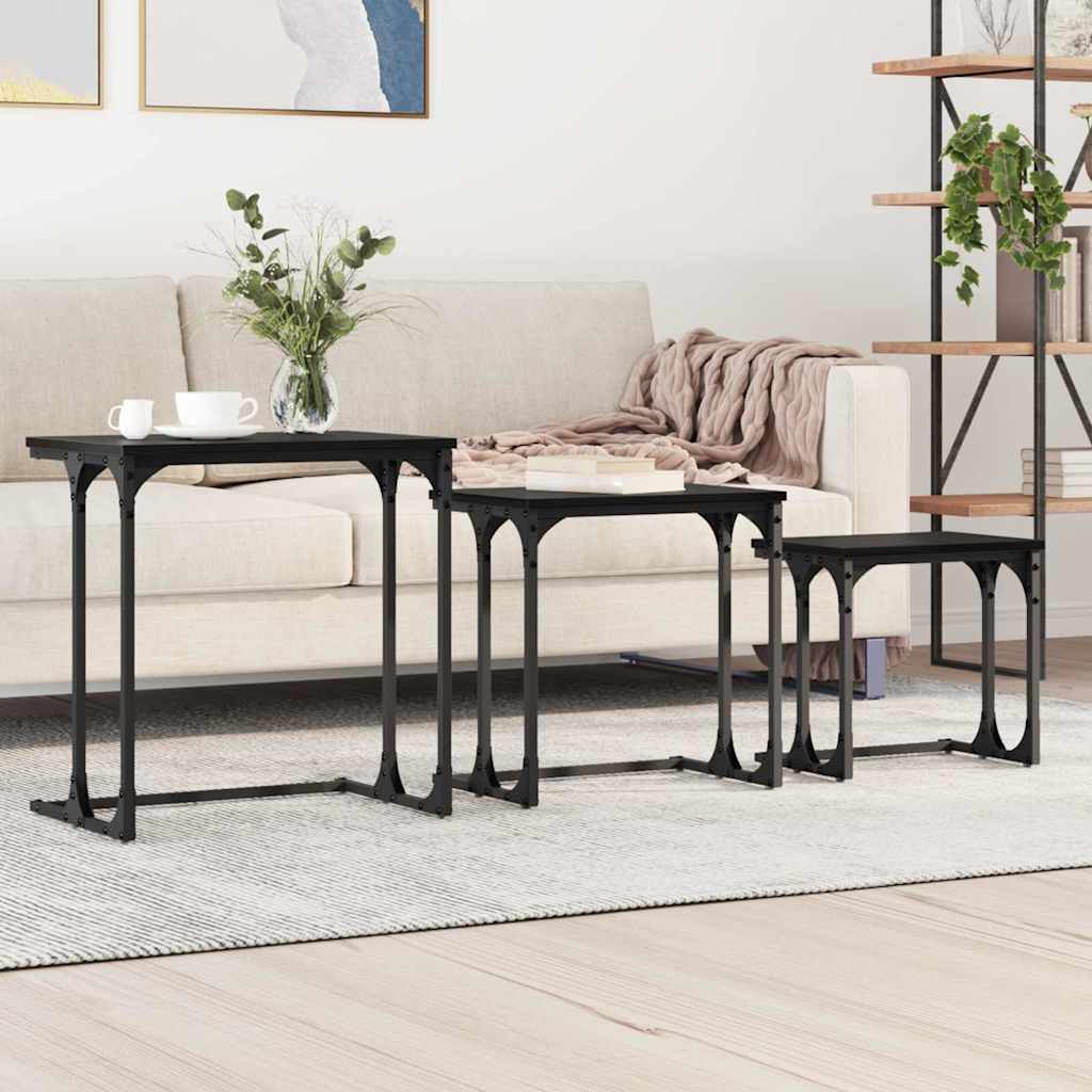 Nesting Coffee Table 3 pcs Black oak 50.5 x 35 x 53 cm