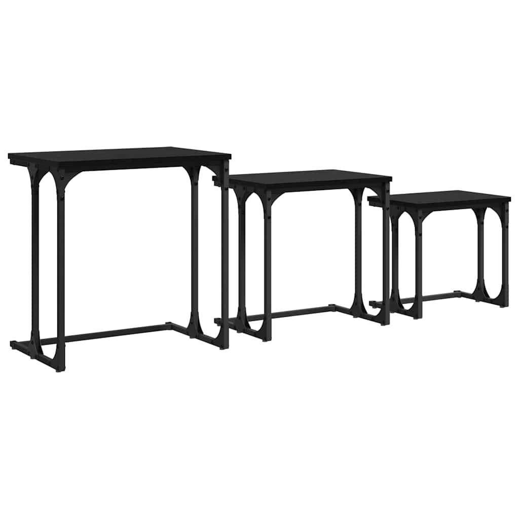 Nesting Coffee Table 3 pcs Black oak 50.5 x 35 x 53 cm