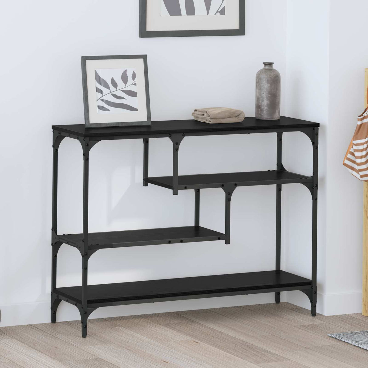 Console Table Black Oak 100 x 30 x 75 cm Engineered wood