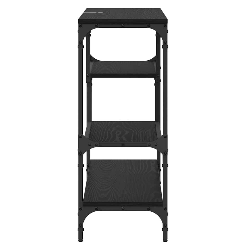 Console Table Black oak 100 x 30 x 75 cm Engineered wood