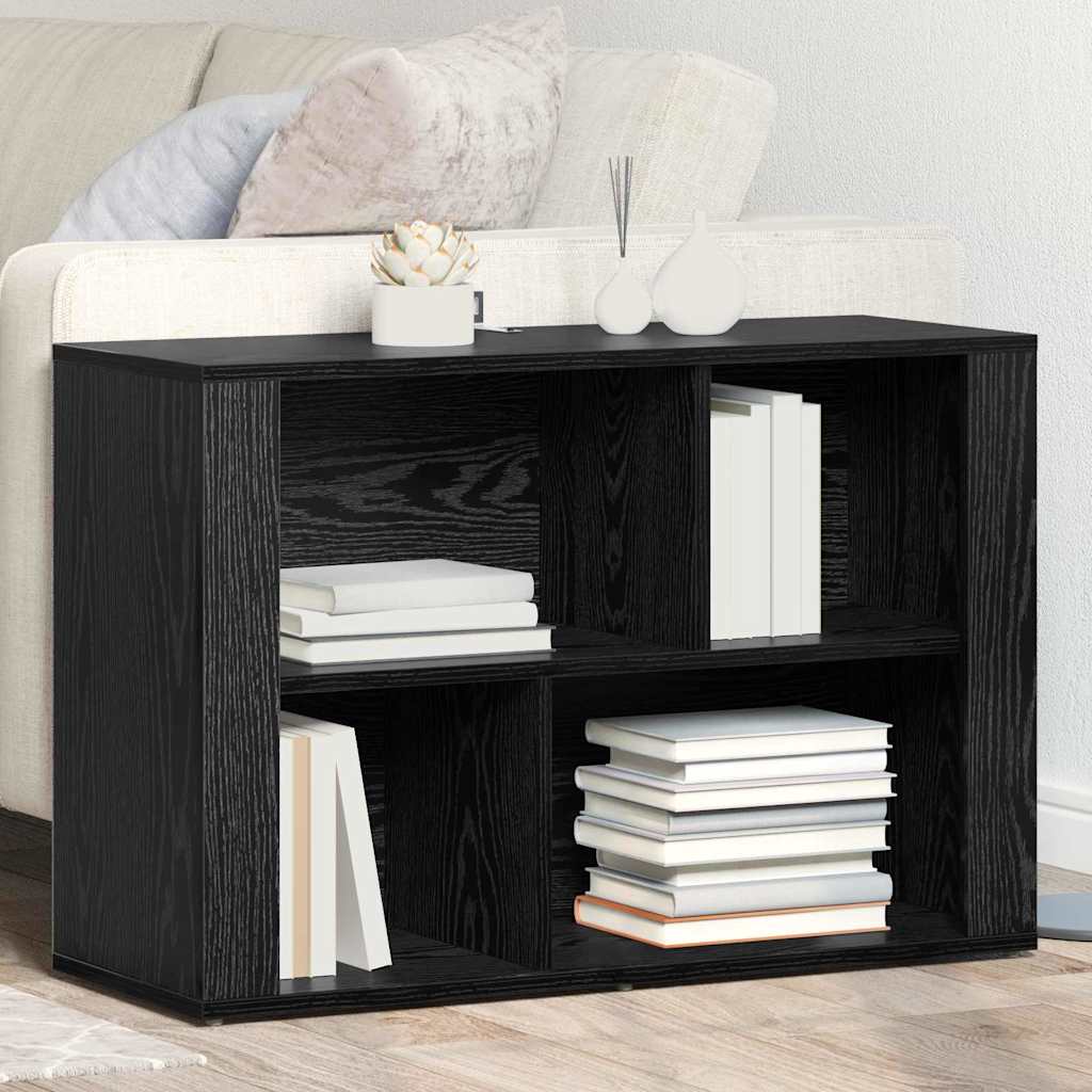 Sideboard Black Oak 80 x 30 x 53 cm Engineered Wood