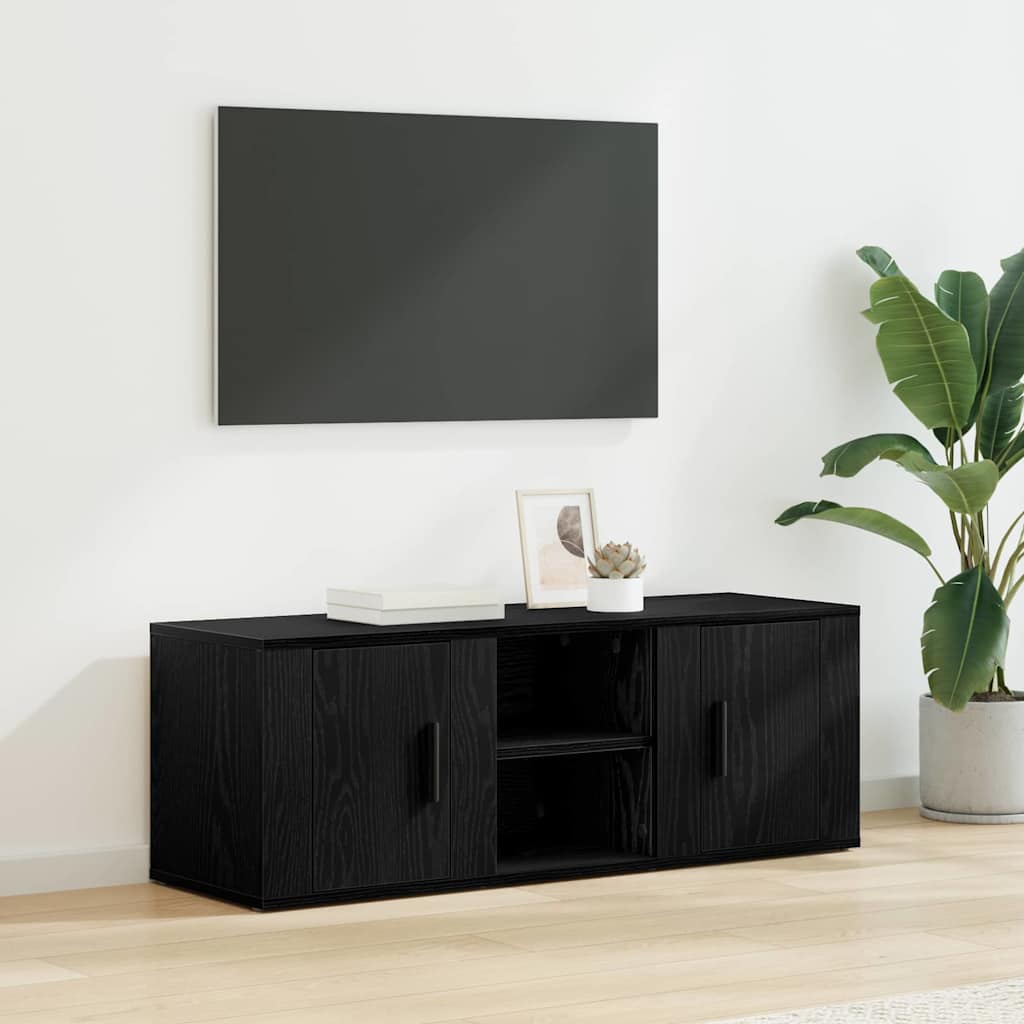 TV Cabinet Black Oak 100 x 31,5 x 35 cm Engineered Wood