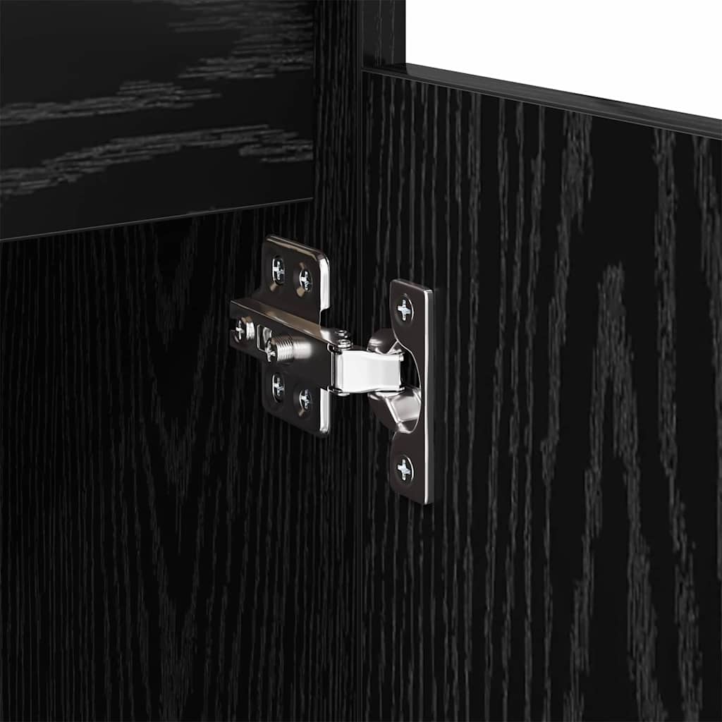 Sideboard with Drawer Black Oak 60 x 35 x 70 cm Engineered Wood