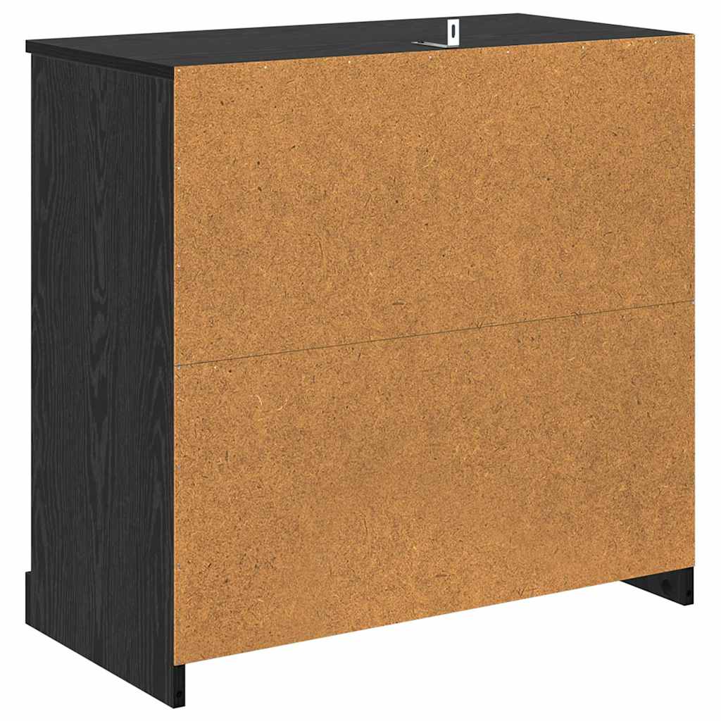 Sideboard Black Oak 70 x 35,5 x 67,5 cm Engineered Wood
