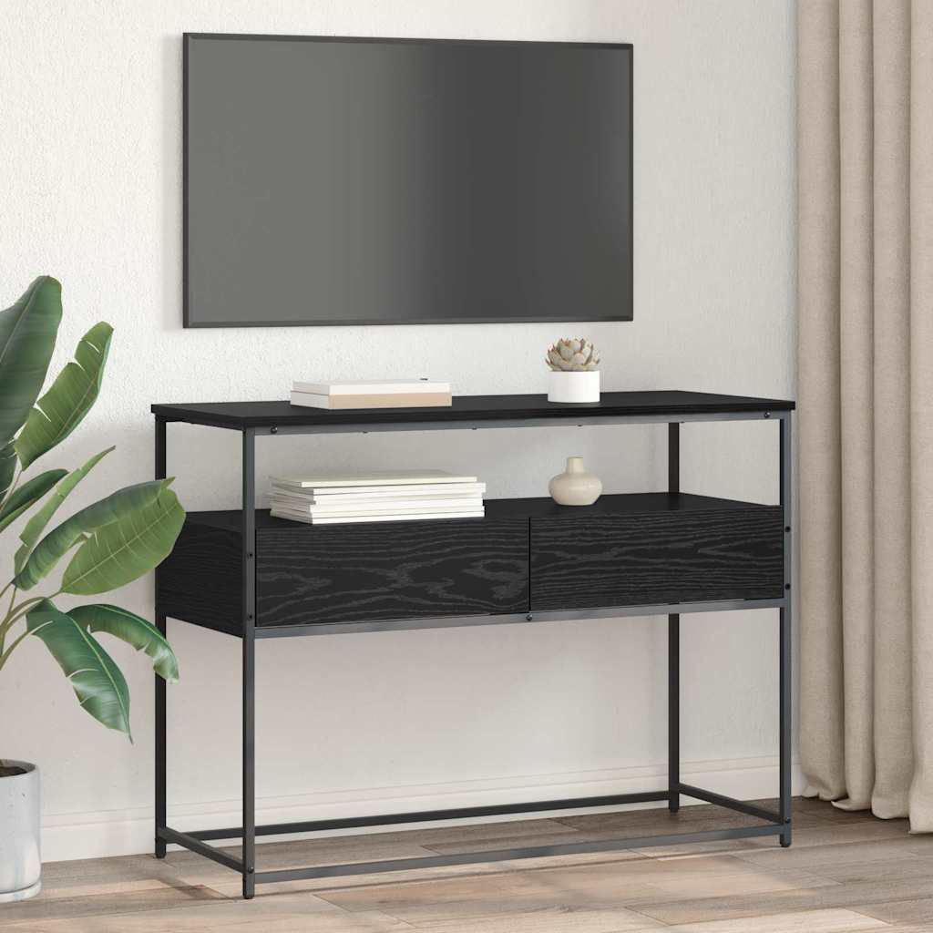 Console Table with Drawer Black Oak 100 x 40 x 75 cm