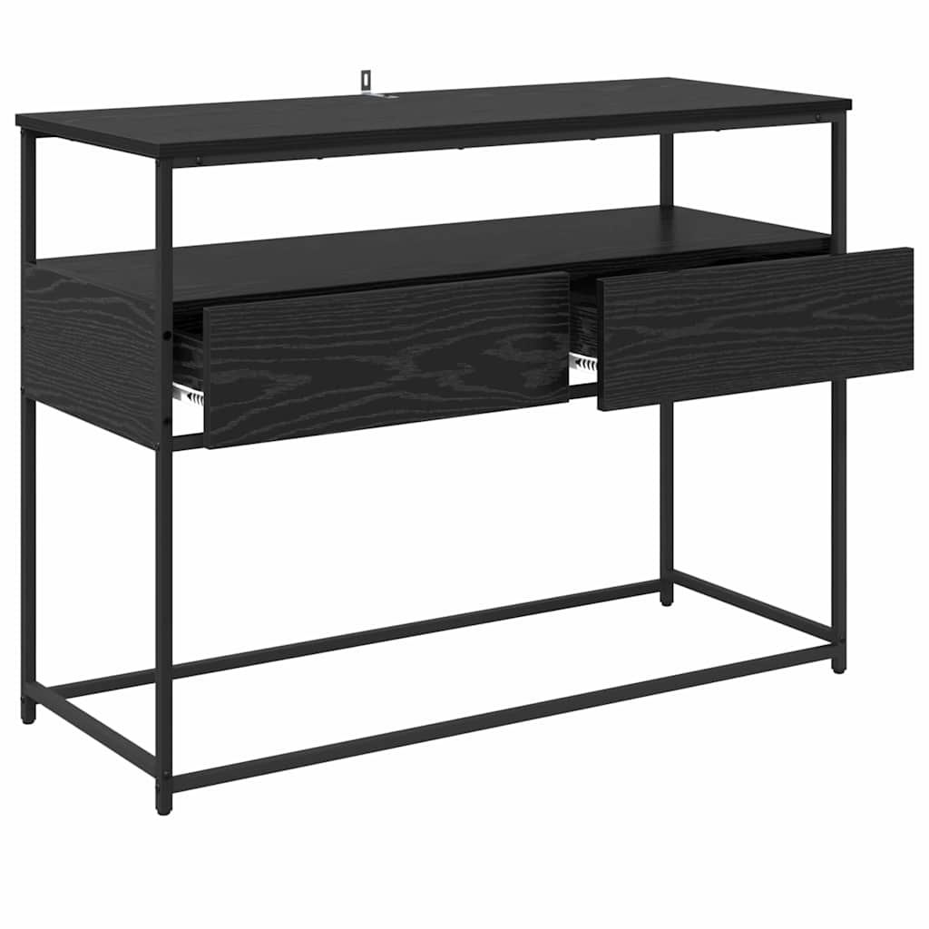 Console Table with Drawer Black Oak 100 x 40 x 75 cm
