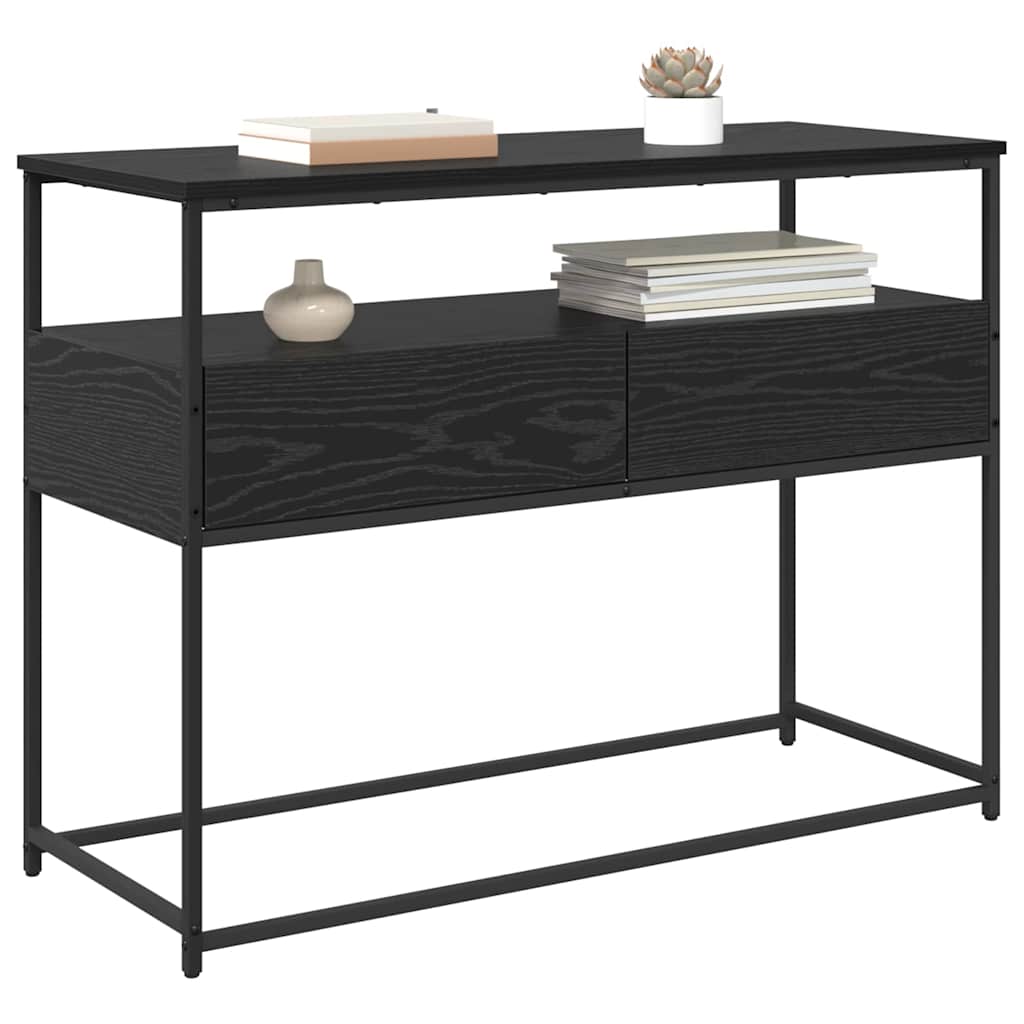 Console Table with Drawer Black Oak 100 x 40 x 75 cm