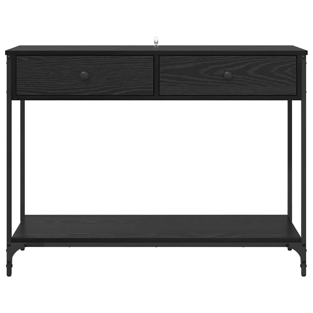 Console Table Black Oak 100 x 34,5 x 75 cm Engineered Wood