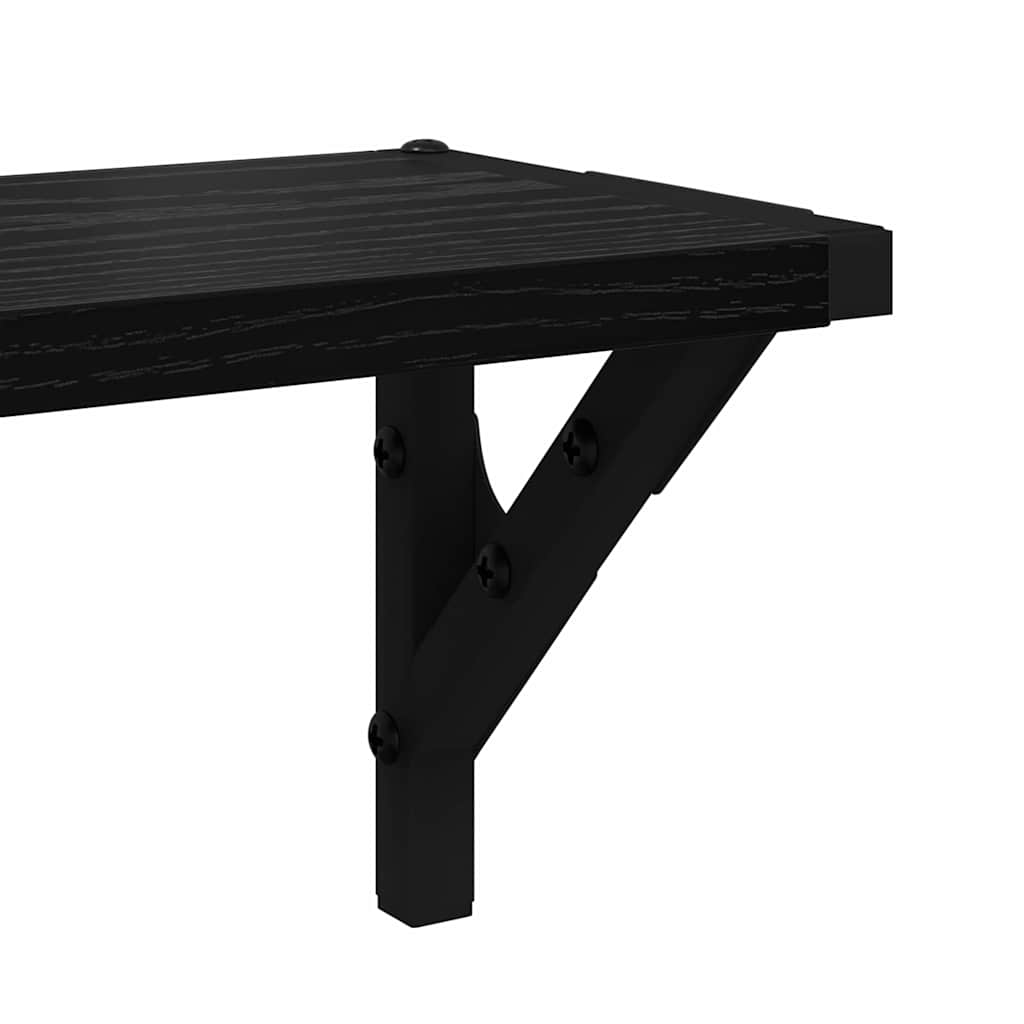 Wall Shelves 2 pcs Black Oak 80 x 15 x 15,5 cm Engineered Wood