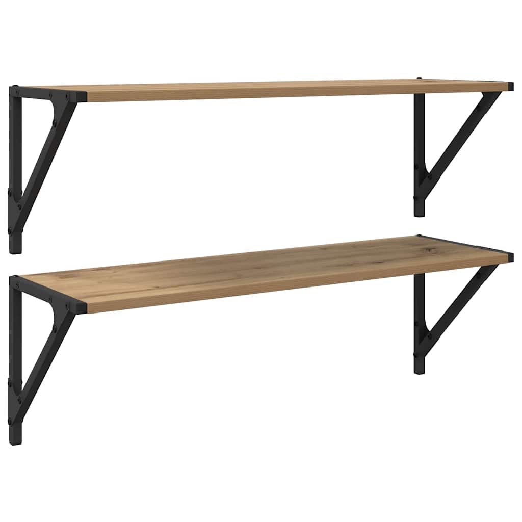 Wall Shelves Wall-Mounted 2 pcs Artisan Oak 80 x 25 x 25,5 cm