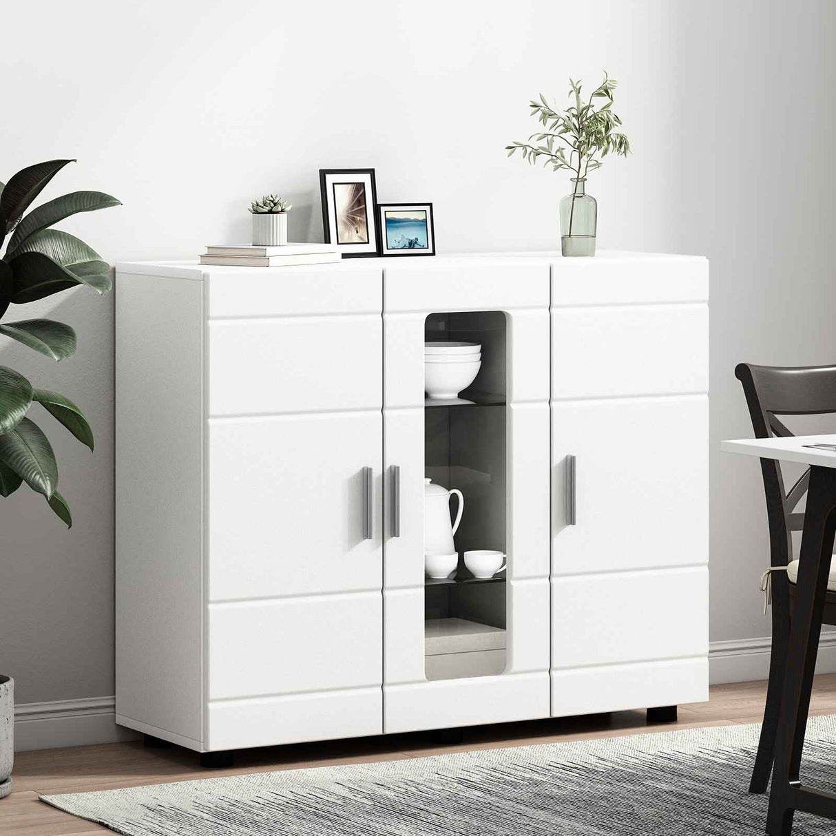 Wooden Cabinet White Engineered Wood