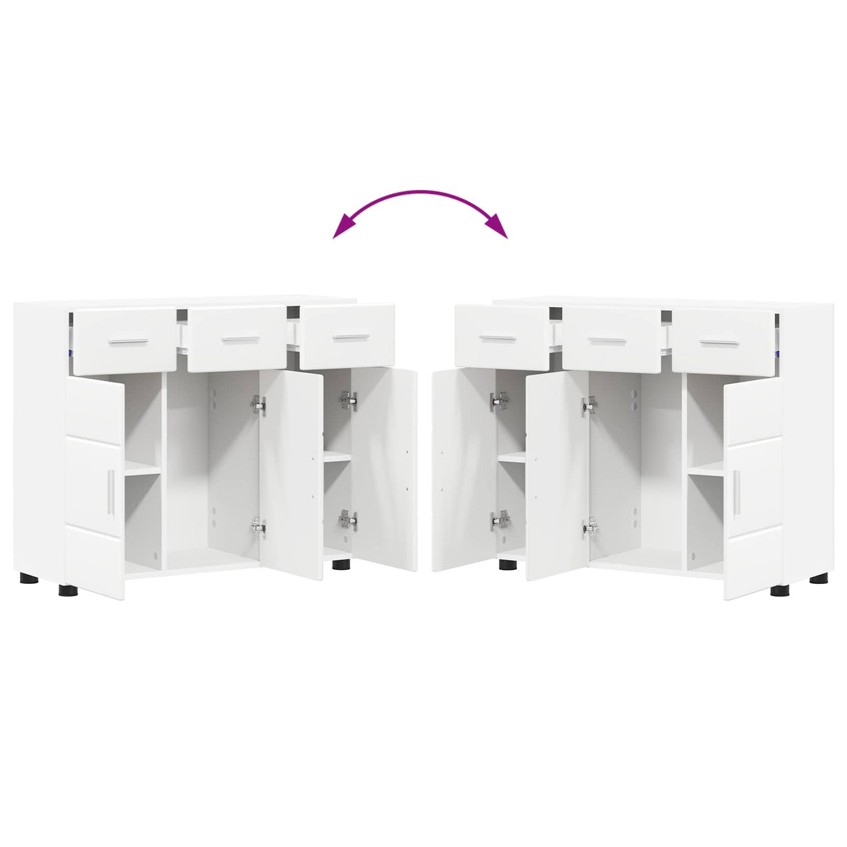 Sideboard FLORIN 88,5 x 30,5 x 73 cm White Engineered Wood