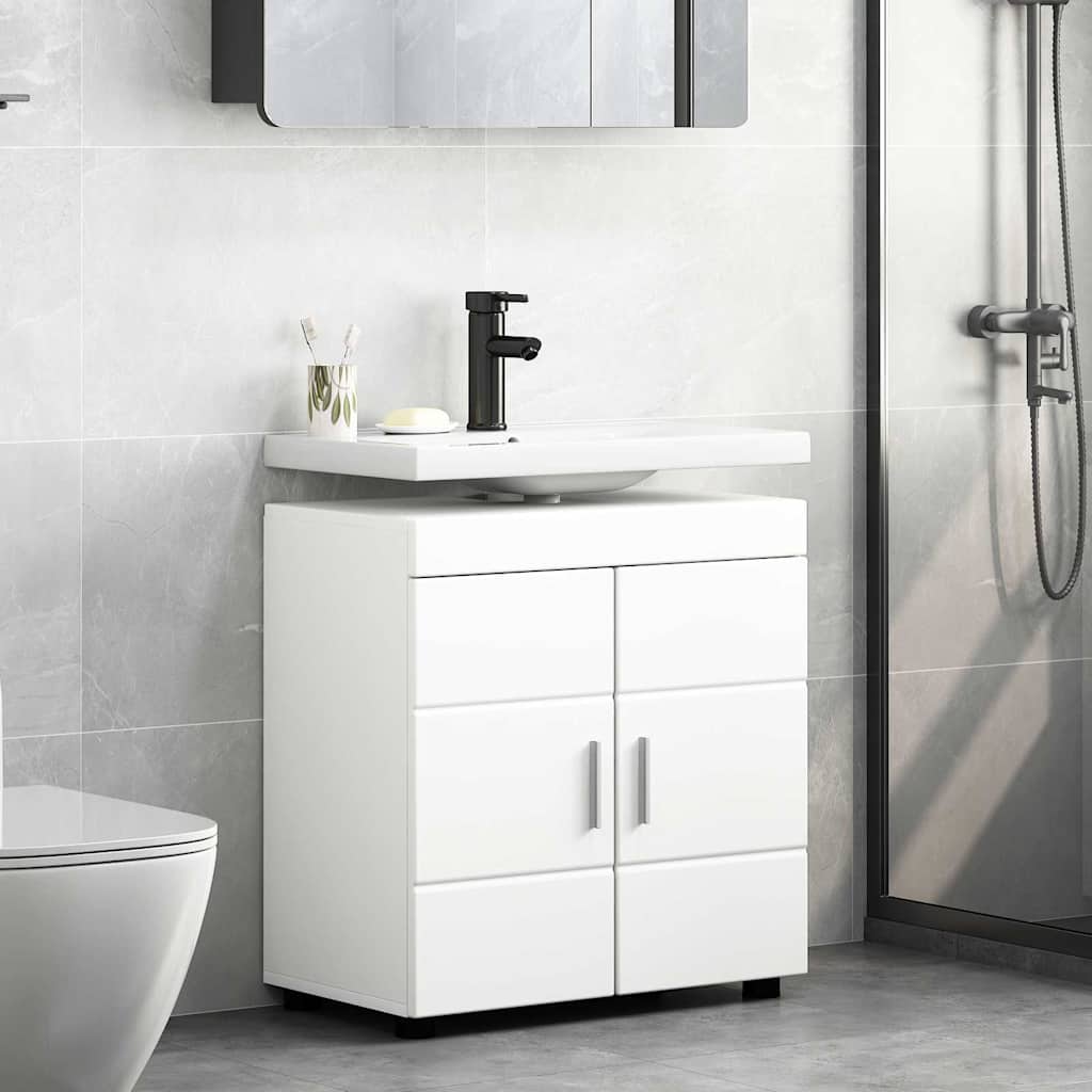 Bathroom Basin Cabinet with Storage TULUM White 60 x 34 x 63 cm