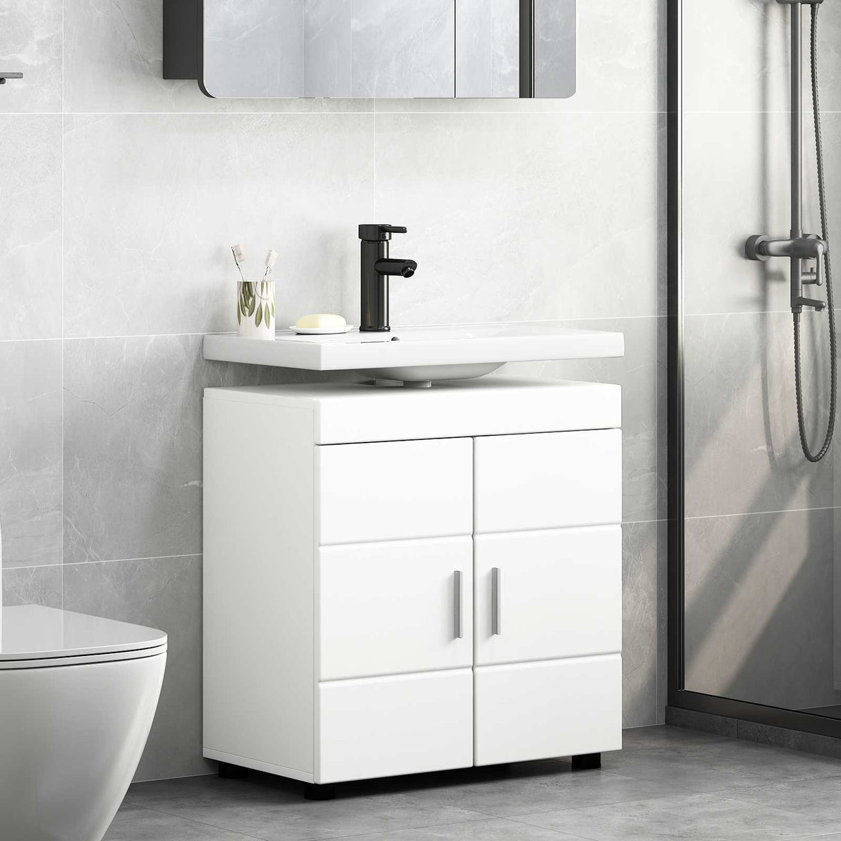 Bathroom Cabinet Set TULUM White 60 x 34 x 63 cm