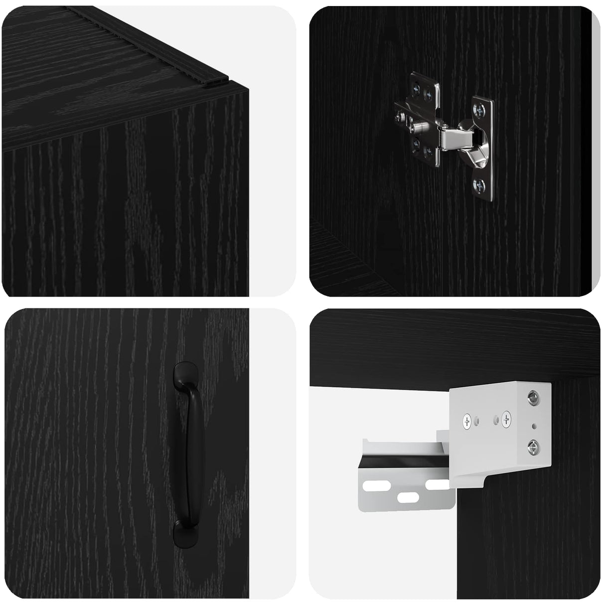Wall Mounted Cabinets 2 pcs Black oak 69,5 x 34 x 90 cm