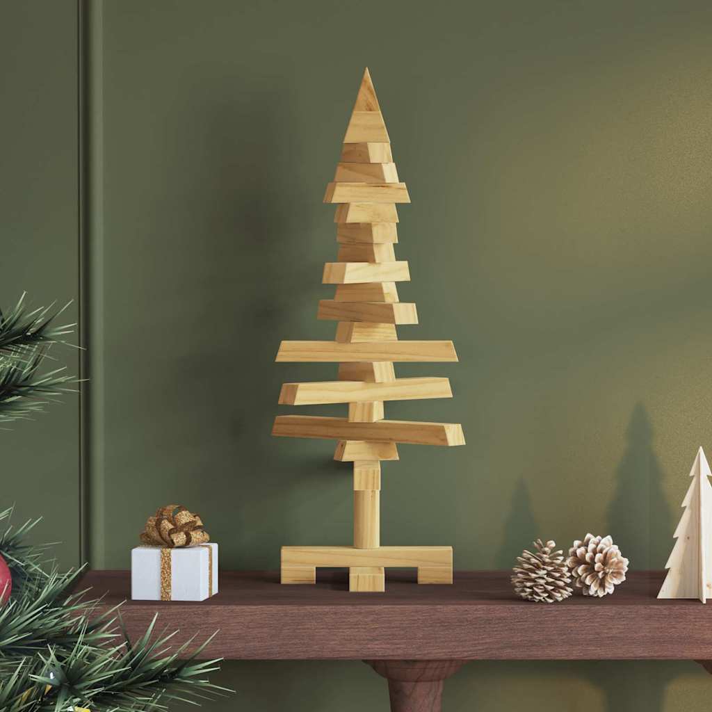Wooden Christmas Tree with Stand Brown 60 cm Solid pine wood