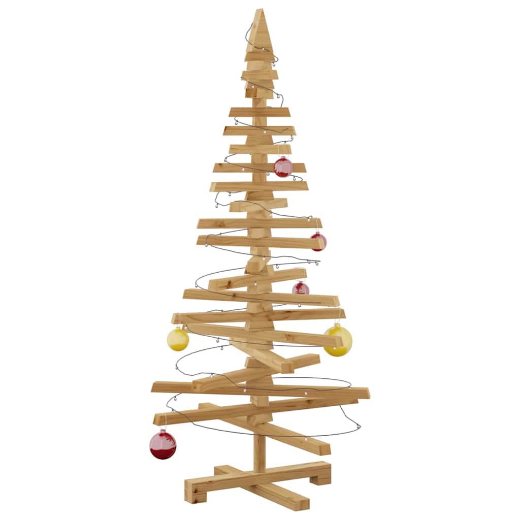 Wooden Christmas Tree with Stand Brown 120 cm Solid pine wood