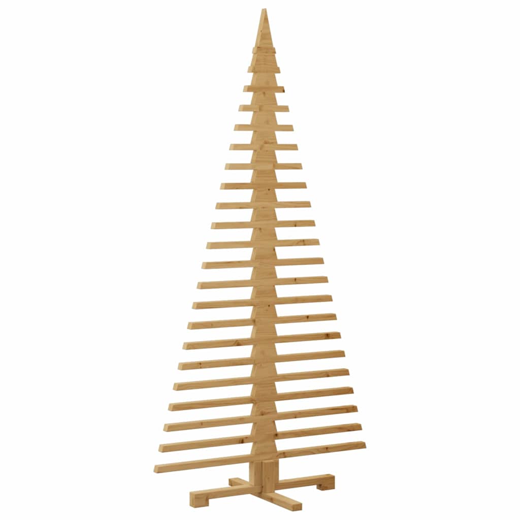 Wooden Christmas Tree with Stand Brown 180 cm Solid pine wood