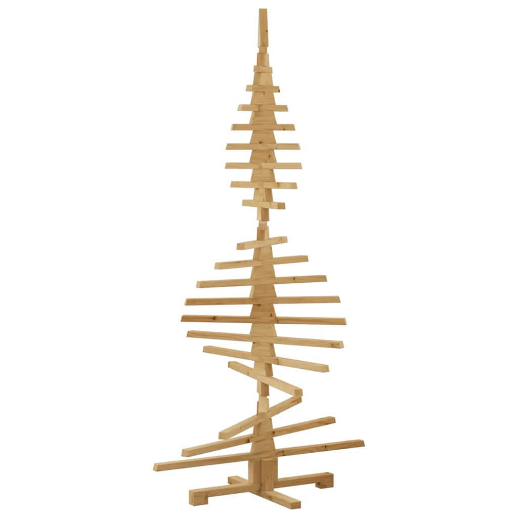 Wooden Christmas Tree with Stand Brown 180 cm Solid pine wood