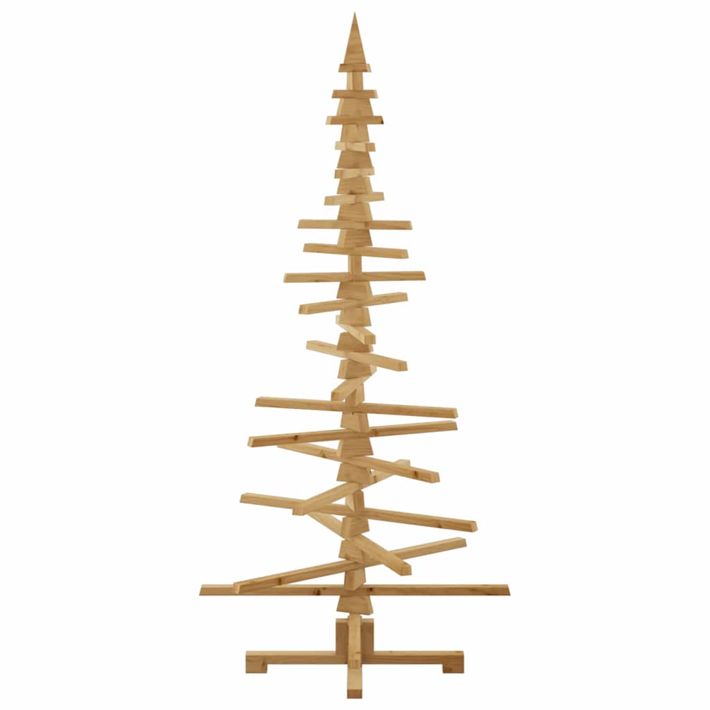 Wooden Christmas Tree with Stand Brown 180 cm Solid pine wood