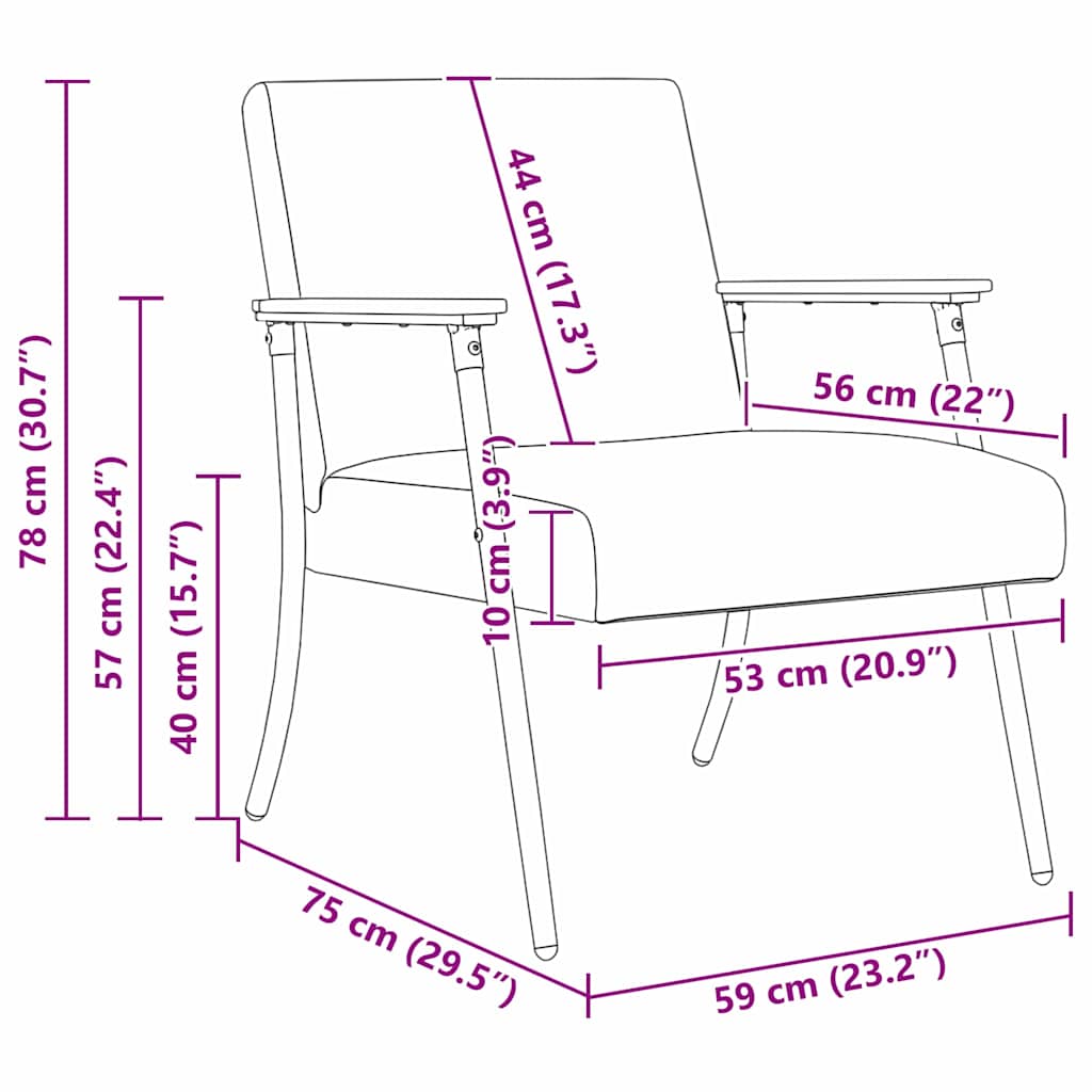 Armchair Wine Red Fabric