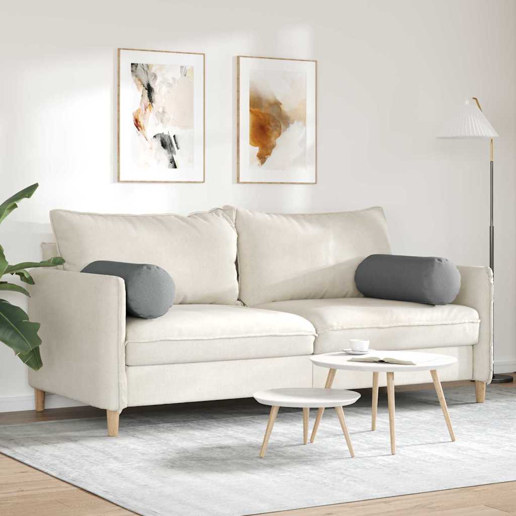 Bolster Pillows 2 pcs Dark Grey Ø 25 x 70 cm Fabric