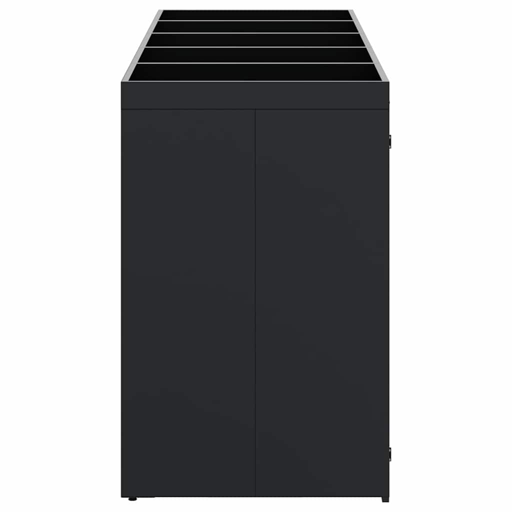 Wheelie Bin Storage for 5 Bins Black 340 x 77,5 x 121,5 cm