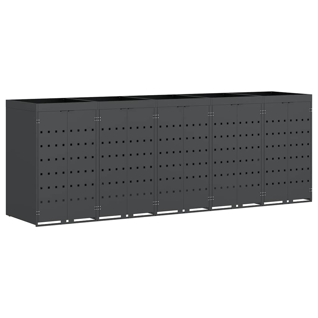 Wheelie Bin Storage for 5 Bins Anthracite 340 x 77,5 x 121,5 cm