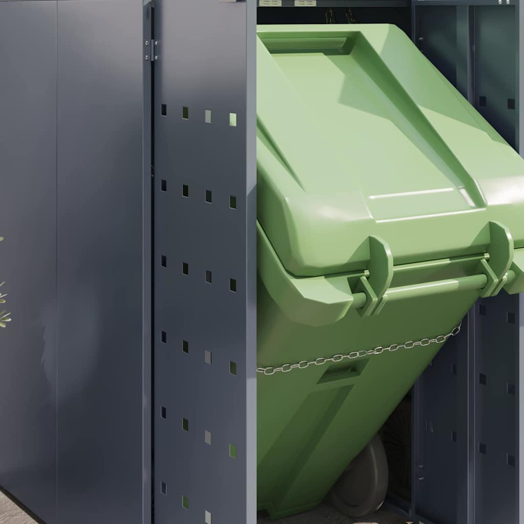 Wheelie Bin Storage for 3 Bins Light Grey 204 x 77,5 x 121,5 cm