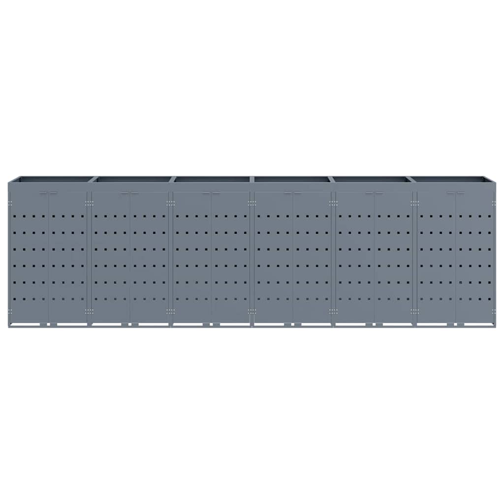 Wheelie Bin Storage for 6 Bins Light Grey 408 x 77,5 x 121,5 cm