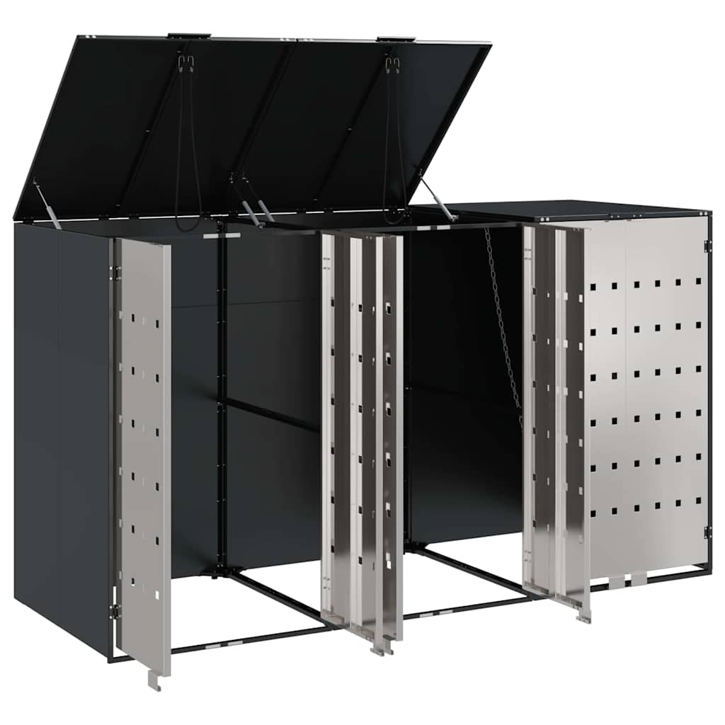 Wheelie Bin Storage for 3 Bins Steel Anthracite