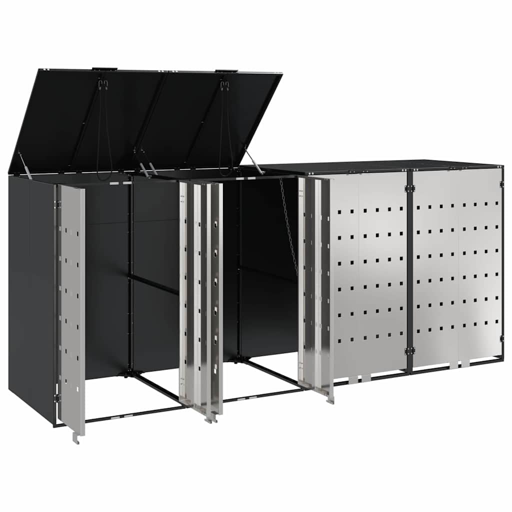 Wheelie Bin Storage for 3 Bins Steel Anthracite