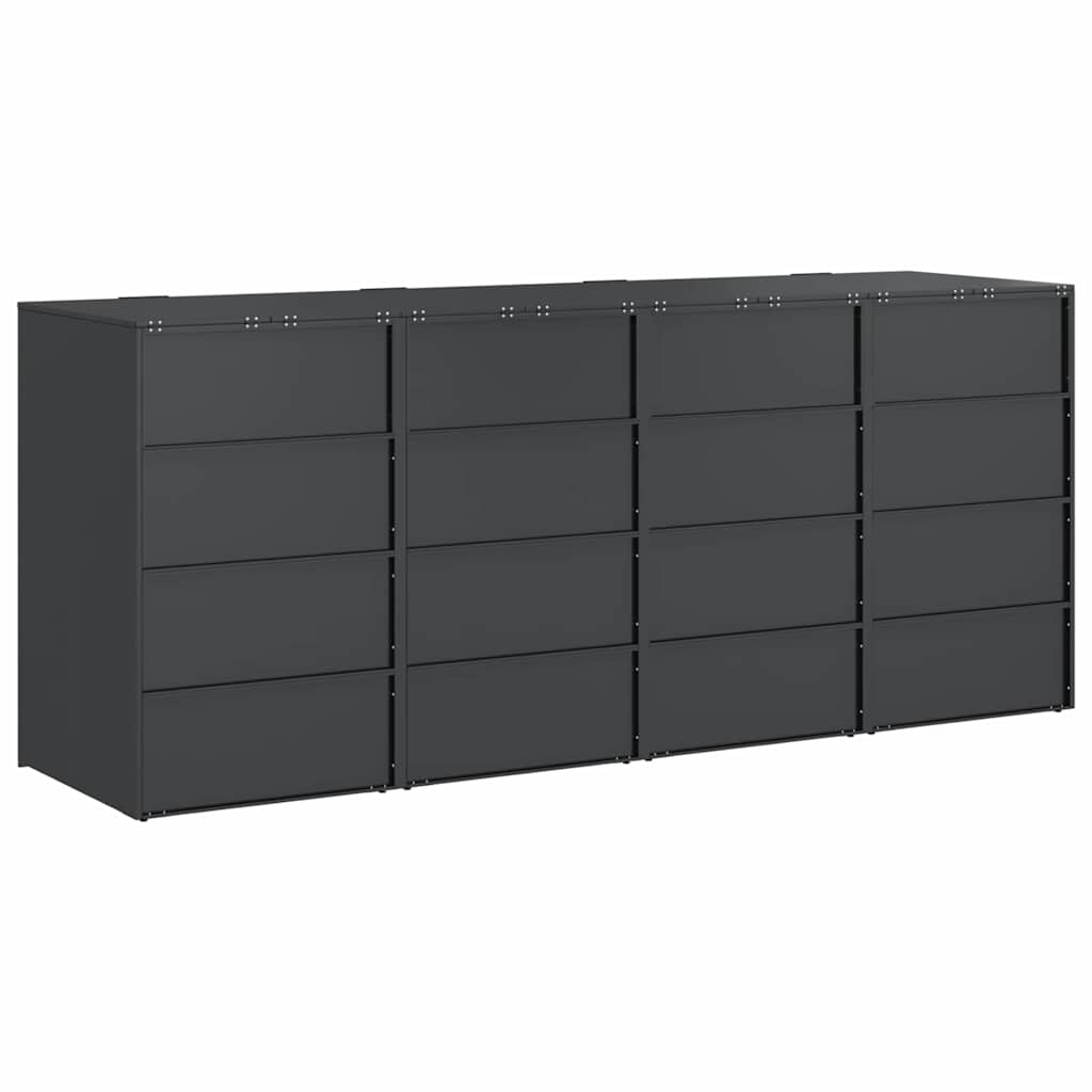 Wheelie Bin Storage for 3 Bins Steel Anthracite