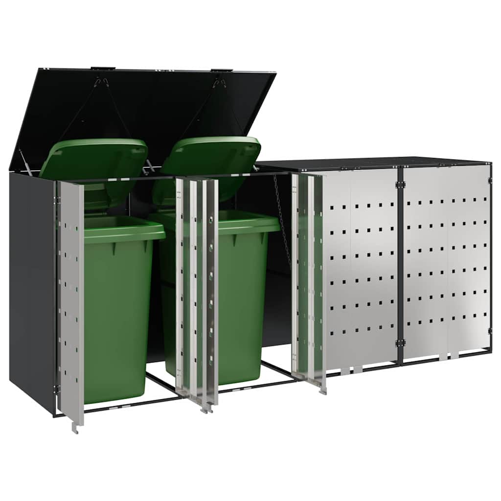 Wheelie Bin Storage for 3 Bins Steel Anthracite