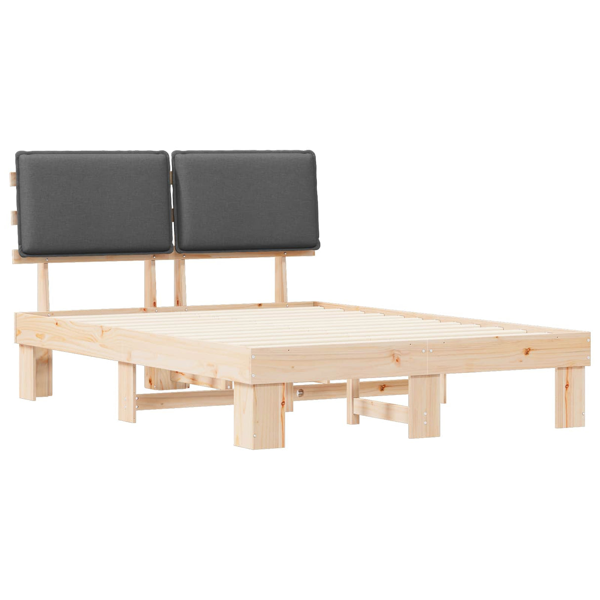 Bed Frame with Upholstered Headboard Dark Grey 150 x 200 cm