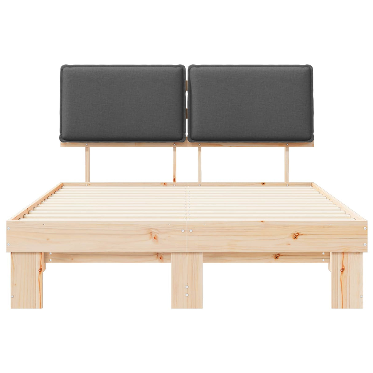 Bed Frame with Upholstered Headboard Dark Grey 150 x 200 cm