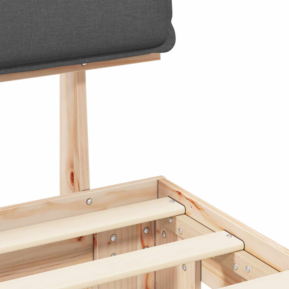 Bed Frame with Upholstered Headboard Dark Grey 135 x 190 cm