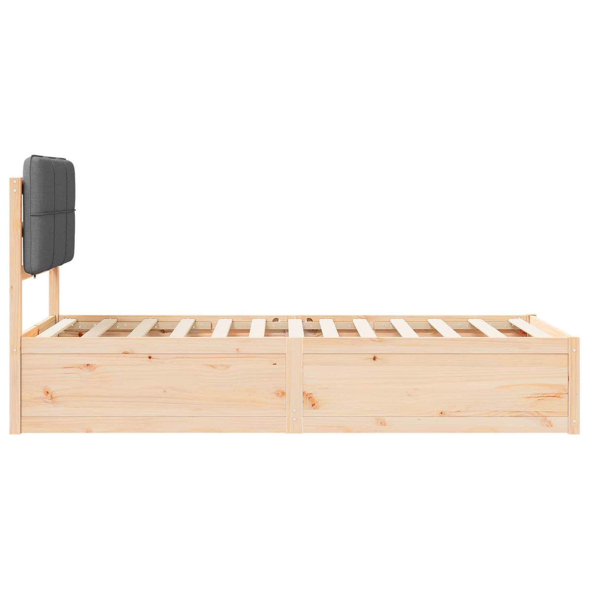 Bed Frame with Upholstered Headboard Dark Grey 90 x 190 cm