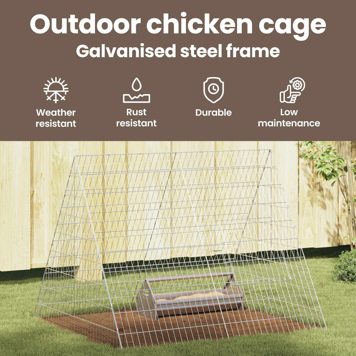 Chicken Cage Silver 110 x 100 x 85 cm Galvanised Steel