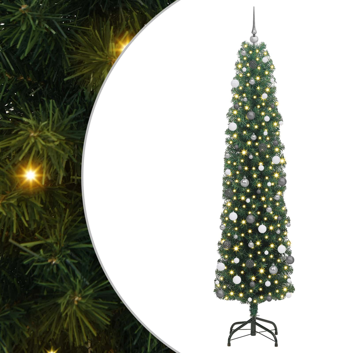 Artificial Christmas Tree with 300 LEDs with Stand Green 240 cm
