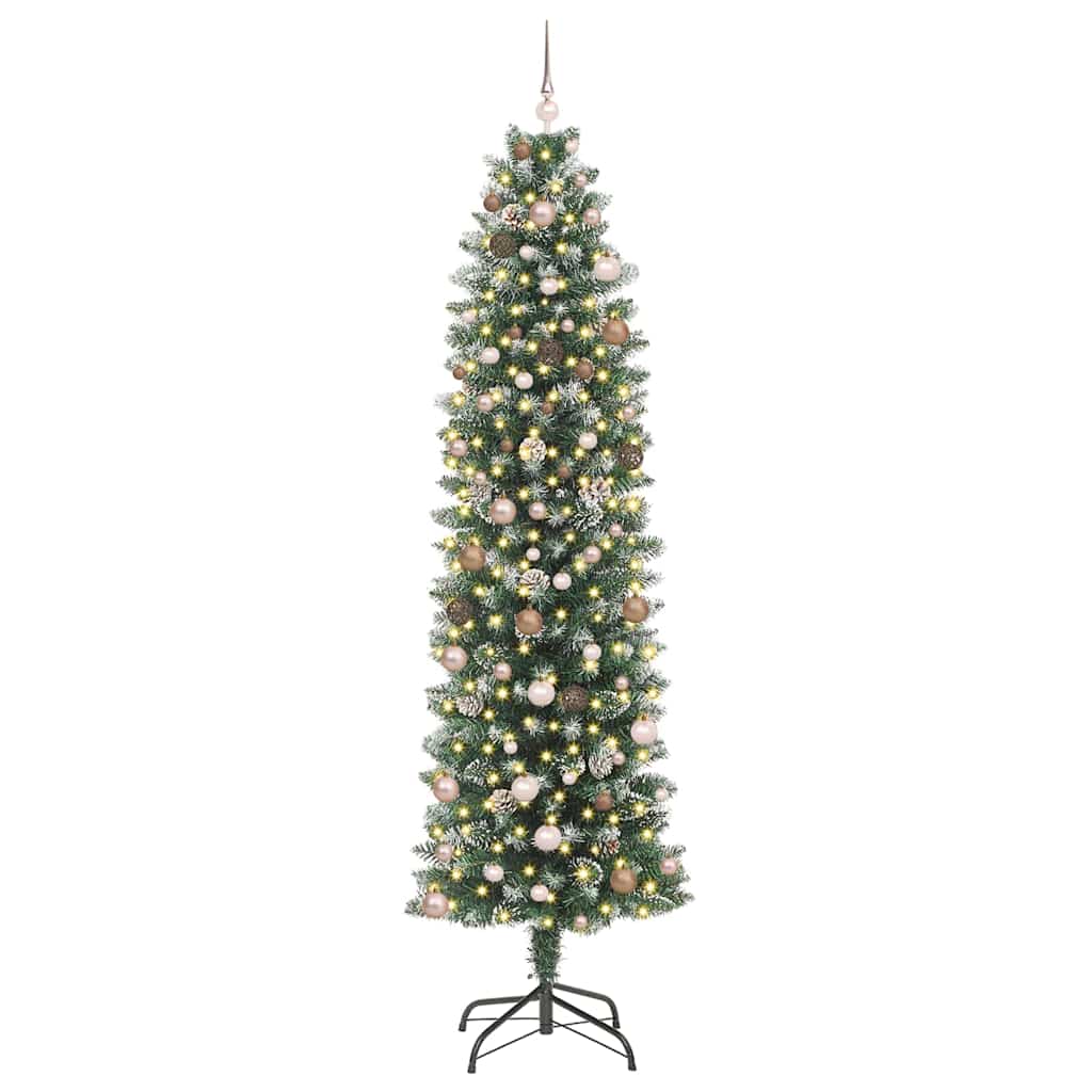 Artificial Slim Christmas Tree Green and White 240 cm
