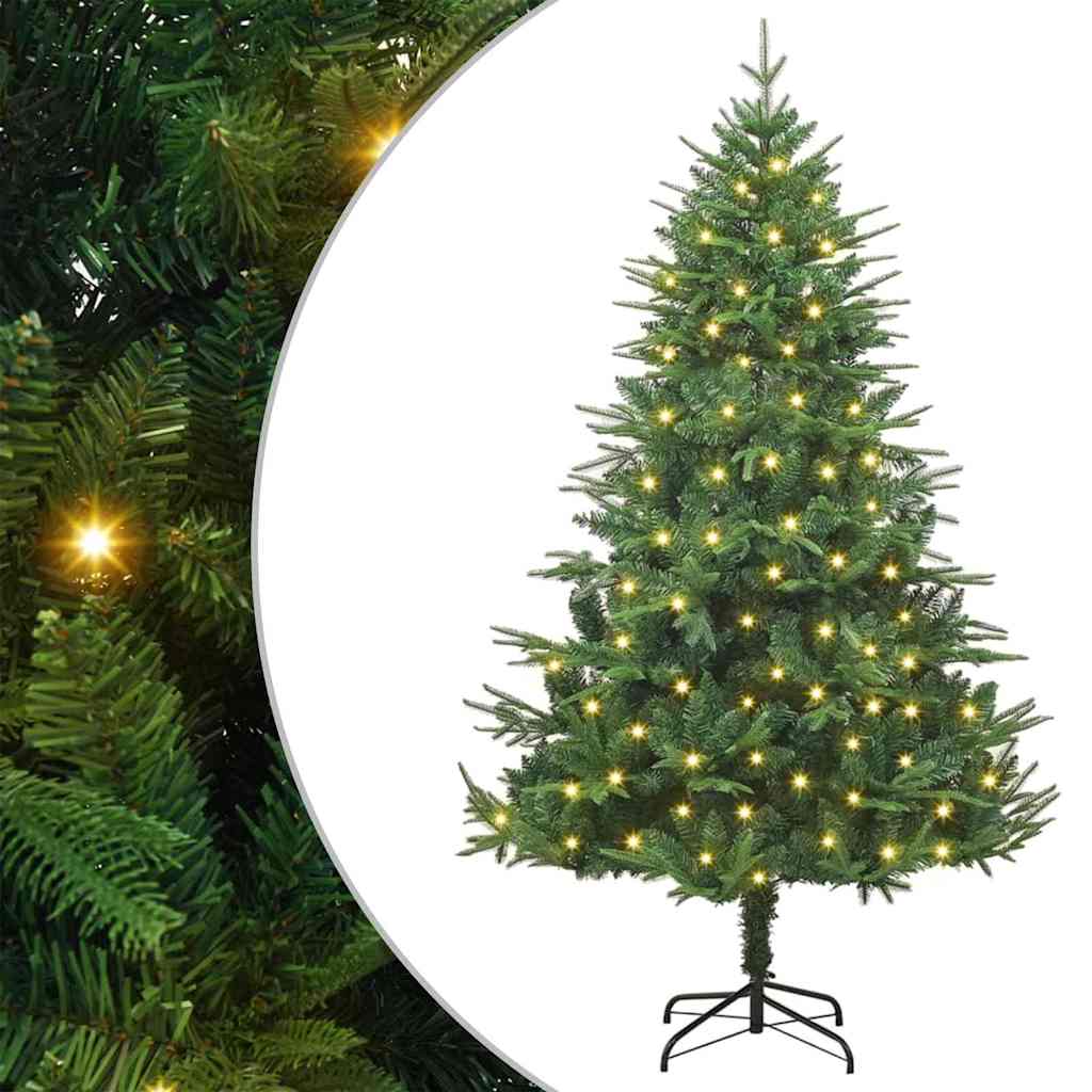 Artificial Pre-lit Christmas Tree Green 180 cm PVC and PE