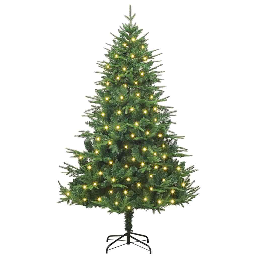 Artificial Pre-lit Christmas Tree Green 180 cm PVC and PE