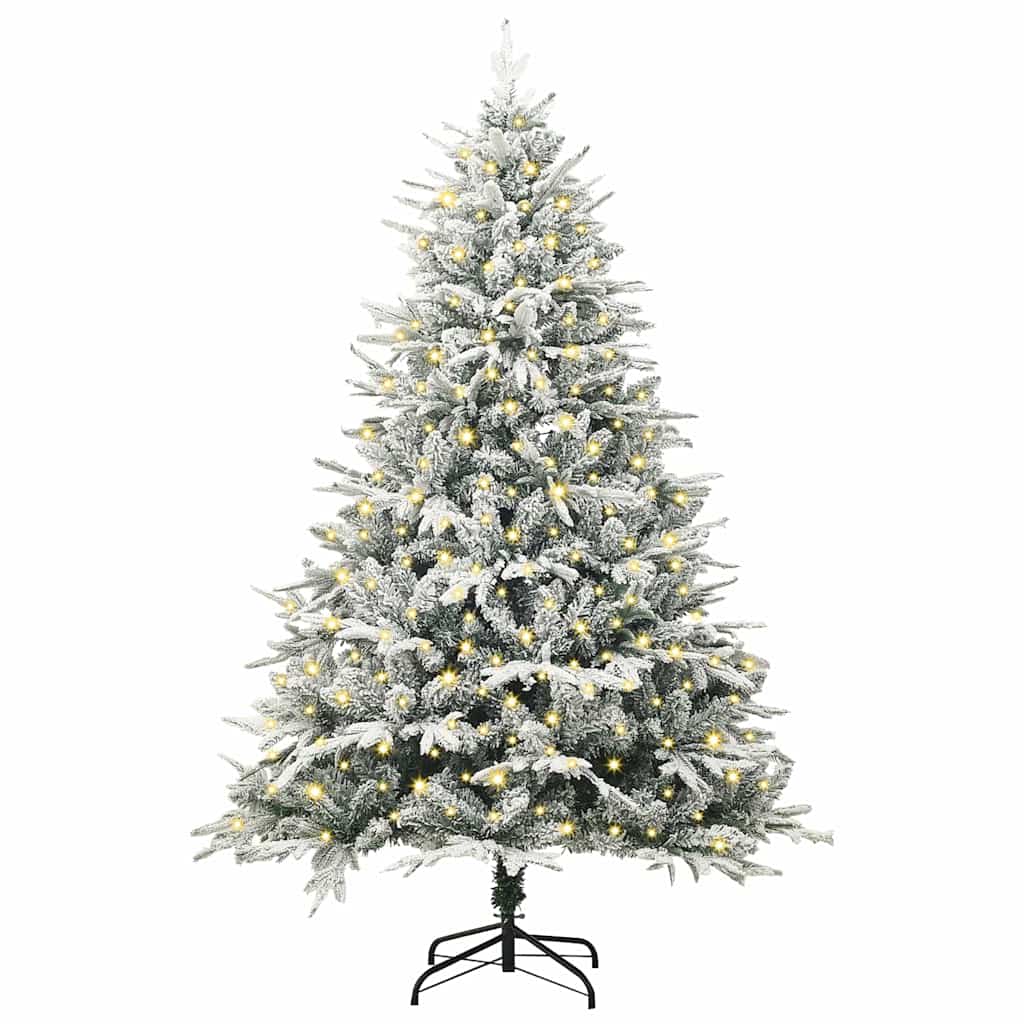 Artificial Pre-lit Christmas Tree Green 180 cm PVC and PE